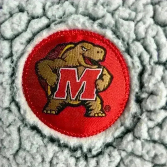 Champion Gray Sherpa Fleece Zip Jacket Size L Terrapins University of Maryland - Picture 7 of 10
